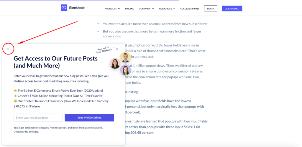 B2B Popup Example 6