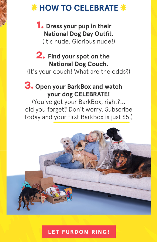 BarkBox Sales Promotion Email 