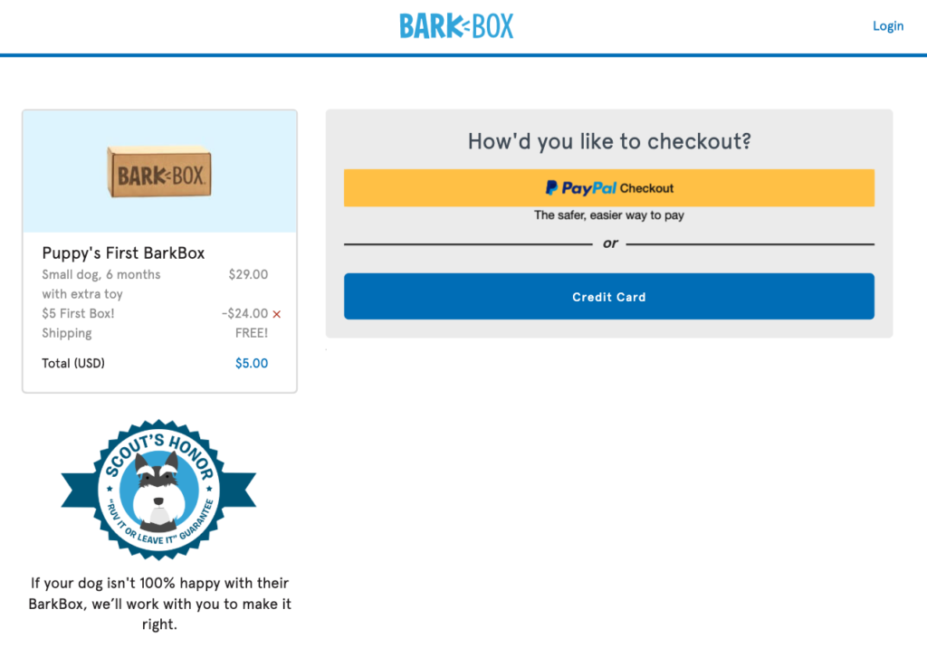 Barkbox Checkout 2