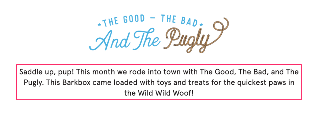 Barkbox Copywriting Example