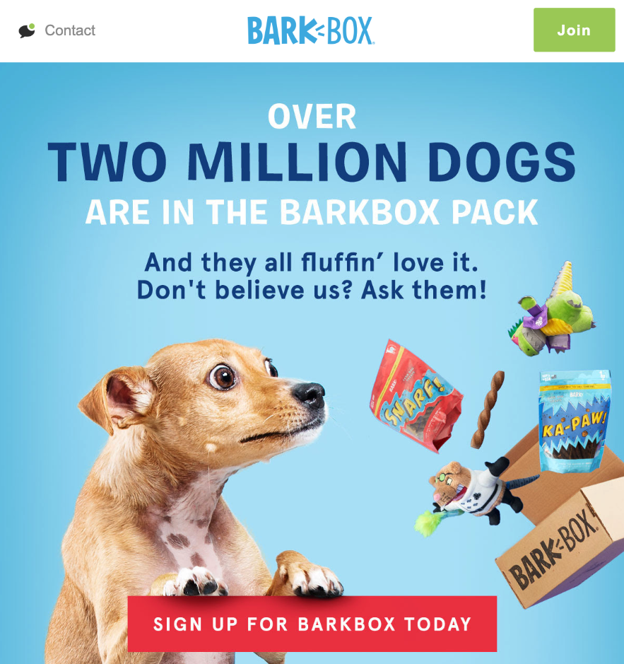 Barkbox Social Proof Email