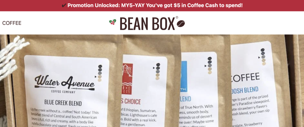 Bean Box Holiday Marketing 2