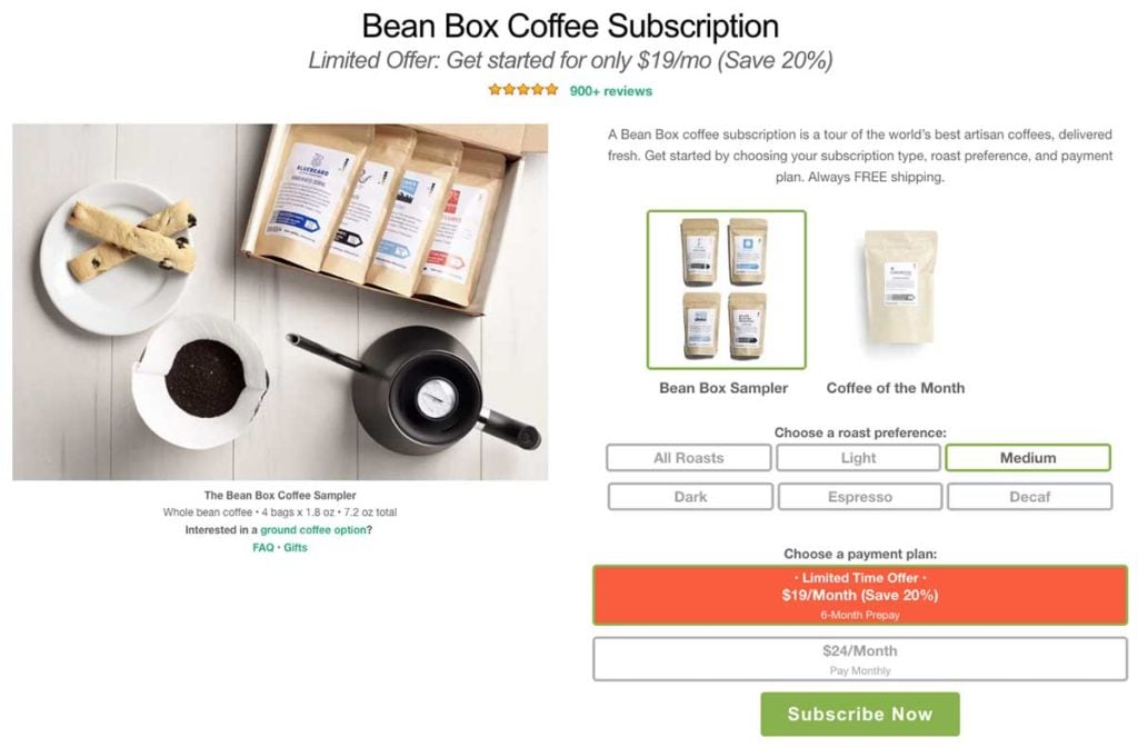 Bean Box Subscription
