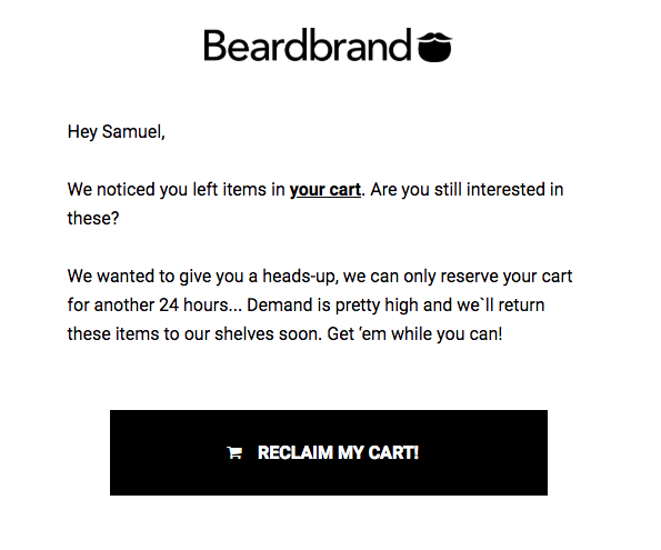 Beardbrand Cart Recovery Email