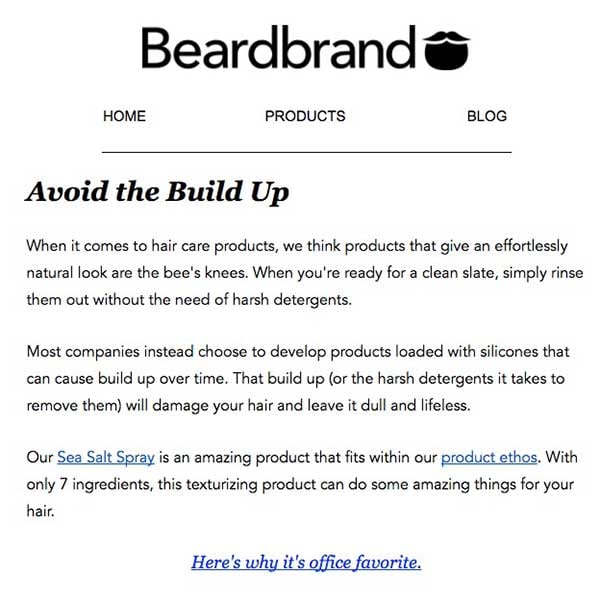 Beardbrand Email CTA