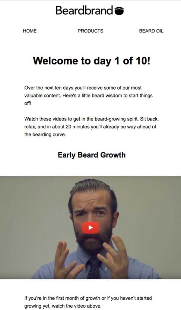Beardbrand Email Example