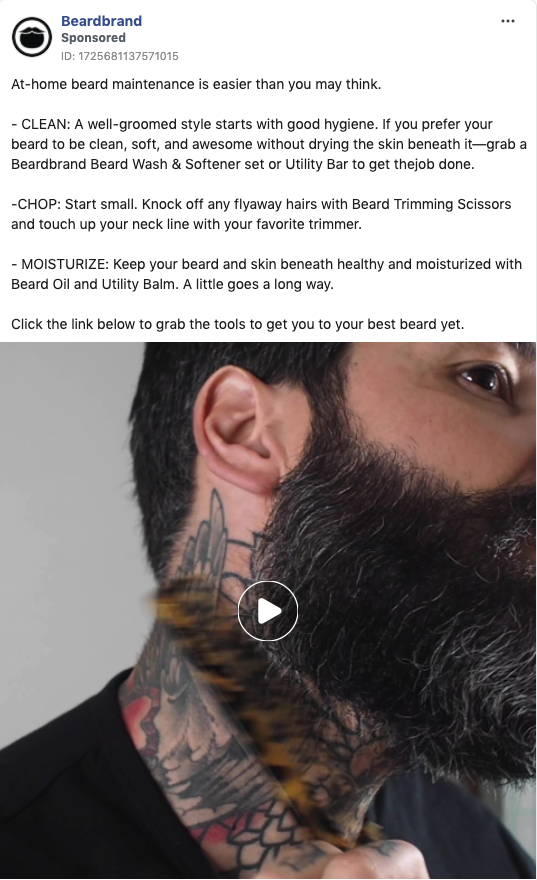 Beardbrand Facebook Ad 2