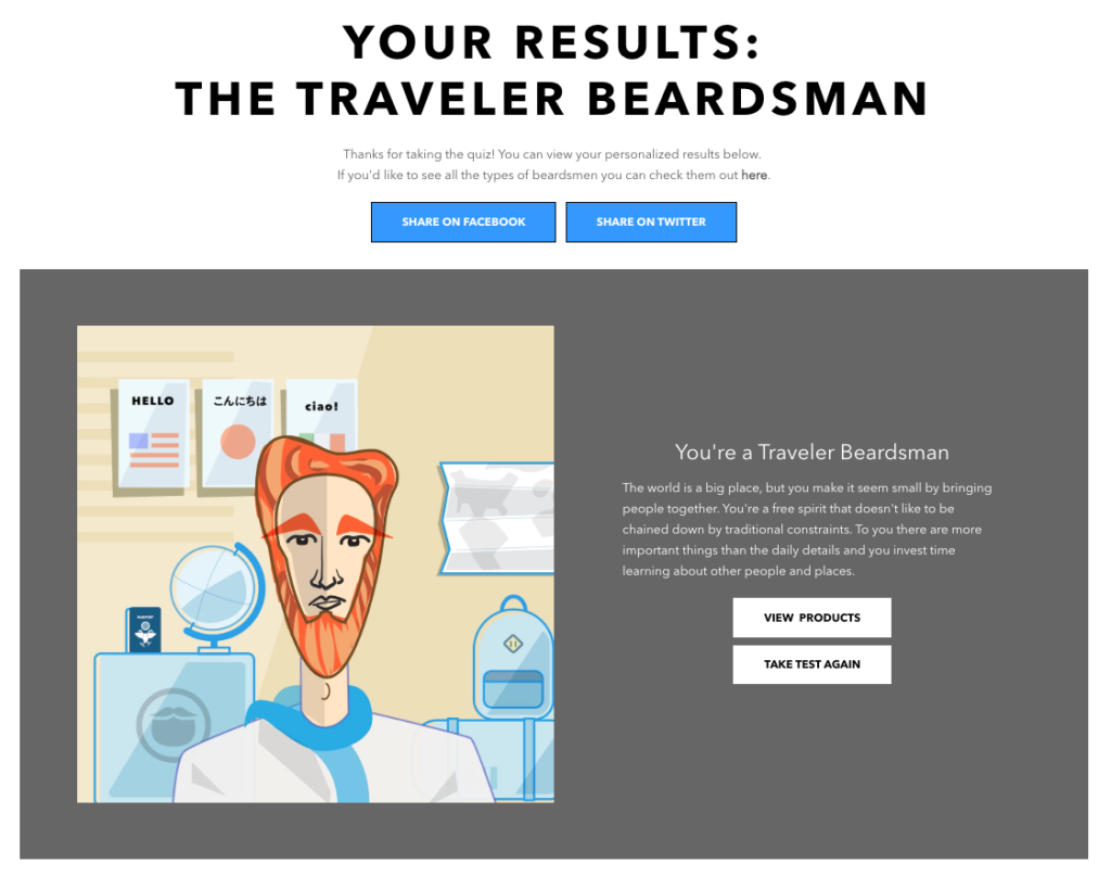 Beardbrand Lead Generation Quiz 4