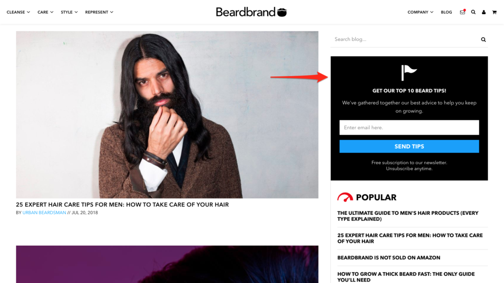 Beardbrand Optin