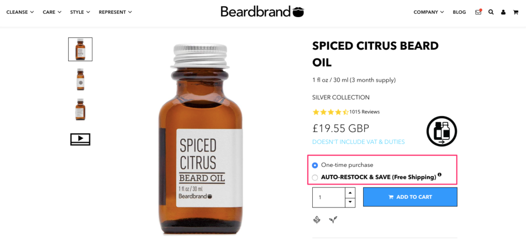 Beardbrand Product Page Upsell