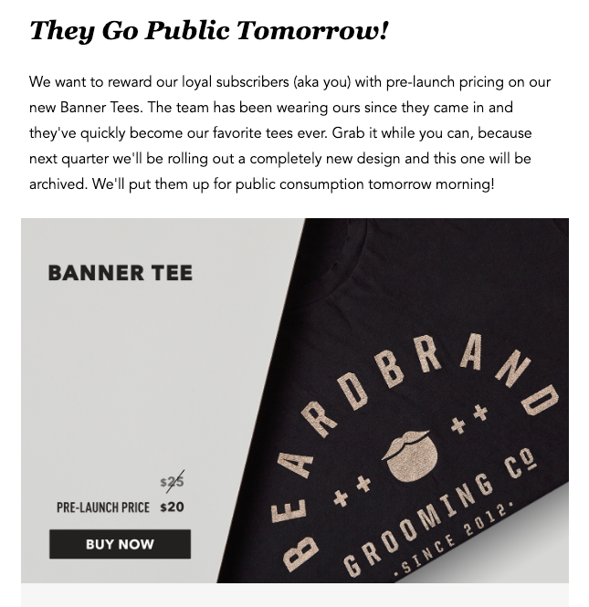 Beardbrand Scarcity Email