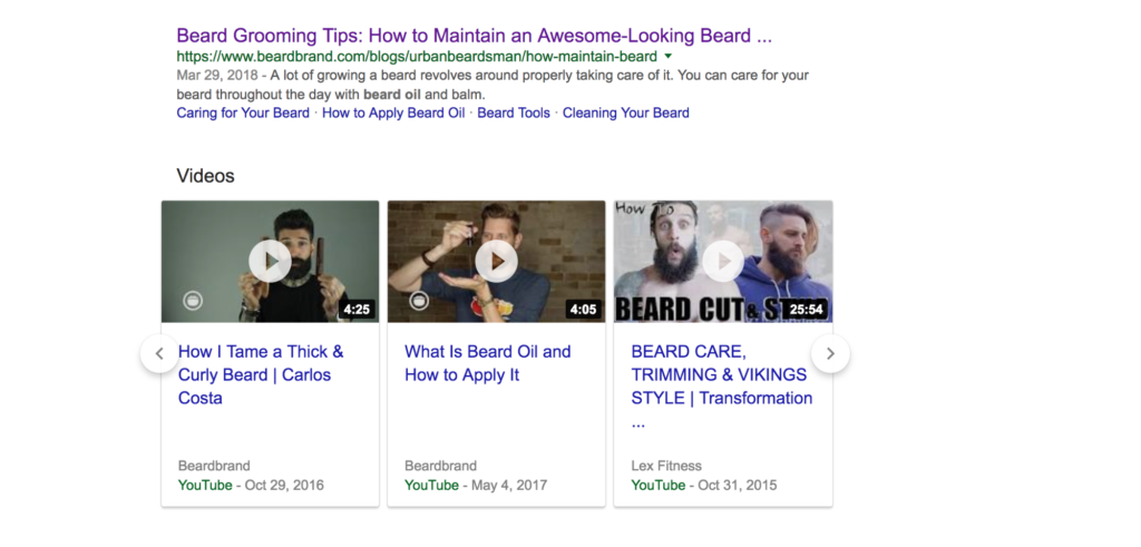 Beardbrand_s YouTube Videos in The SERPs