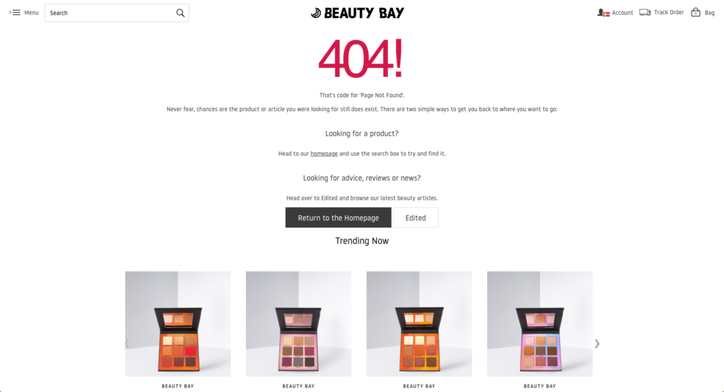 Beauty Bay 404 Page Copy