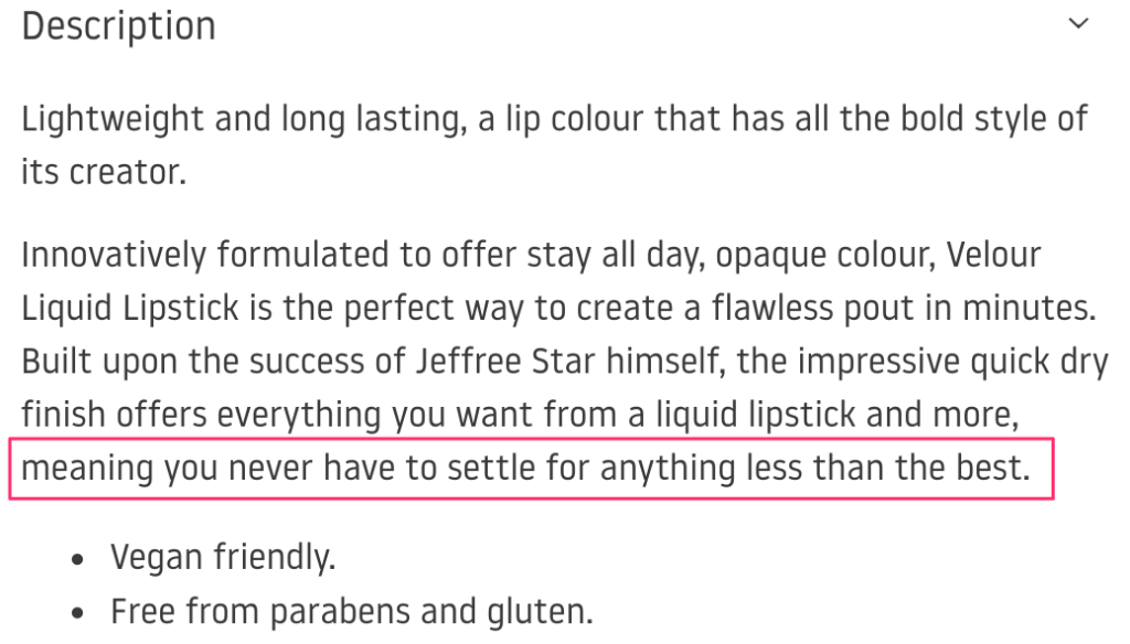 Beauty Bay Product Description 2