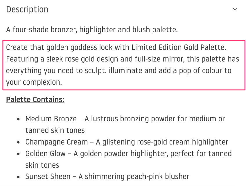 Beauty Bay Product Description