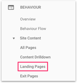 Behavior _ Landing Pages
