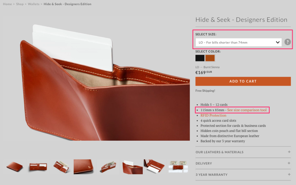 Bellroy Product Page
