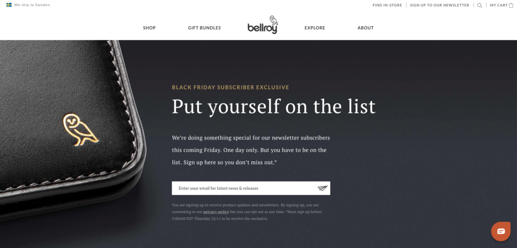 Bellroy_s Black Friday Landing Page