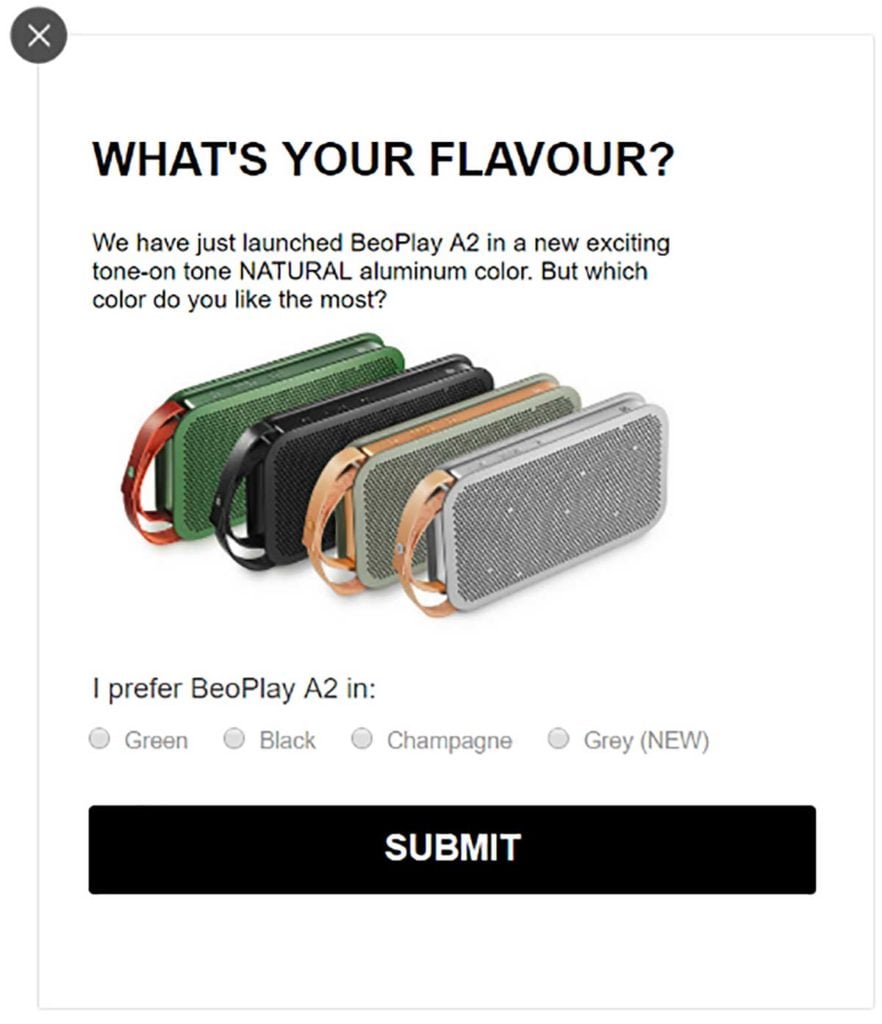 Beoplay Feedback Campaign