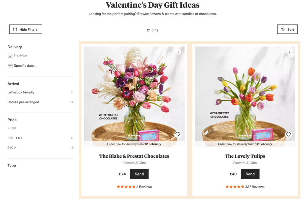 Bloom and Wild Product Bundling Gift Ideas