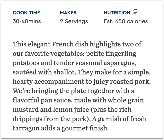 Blue Apron Product Description