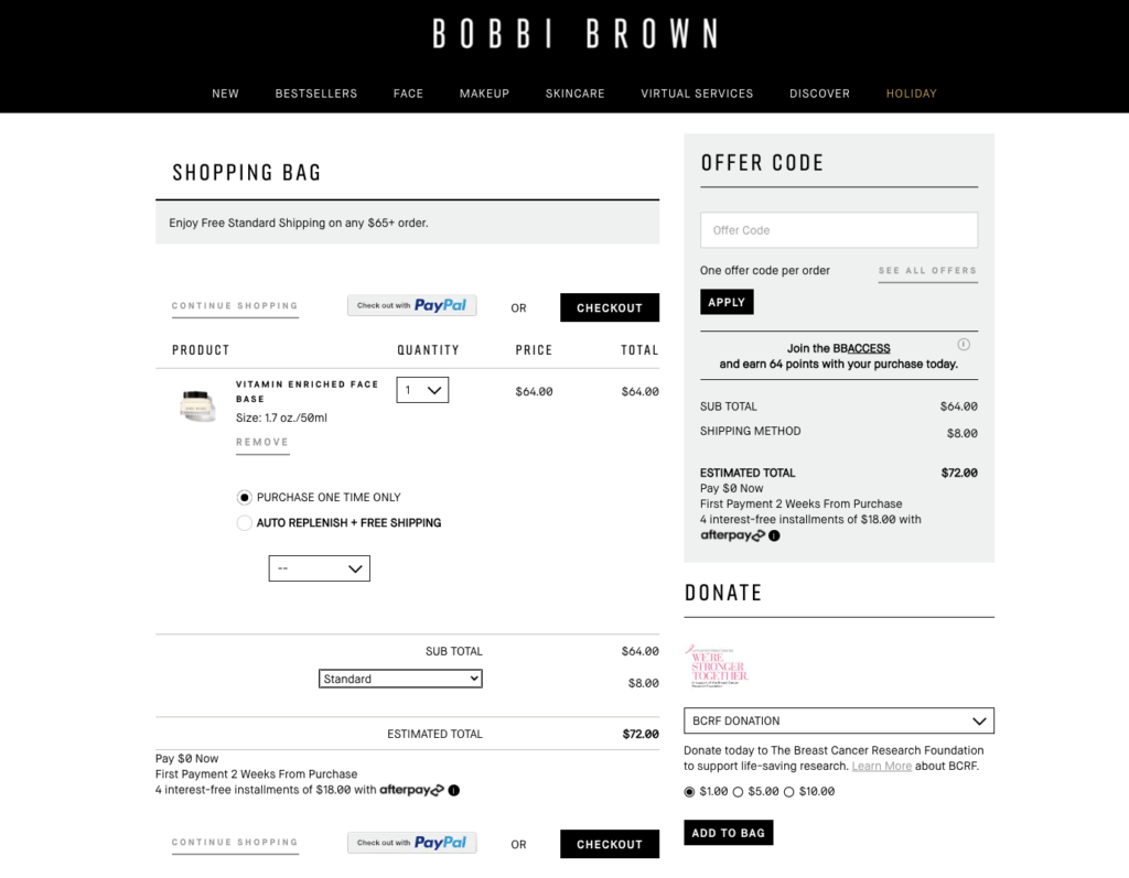 Bobbi Brown Checkout