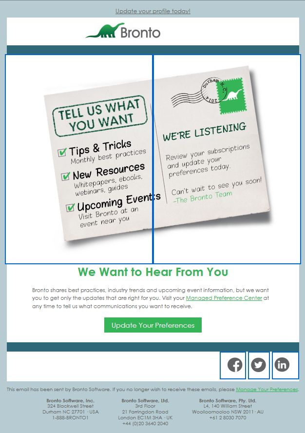 Bronto Email Example