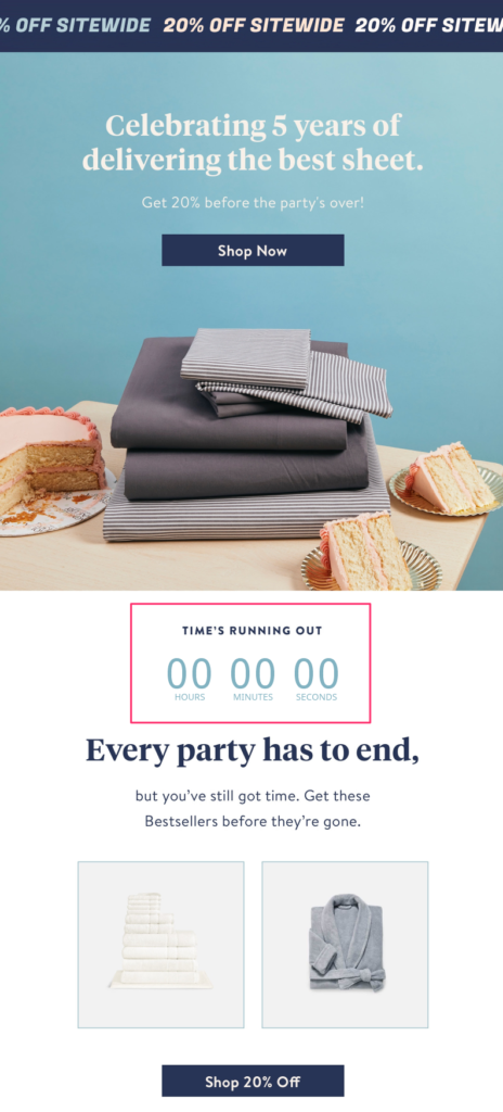 Brooklinen Urgency Email