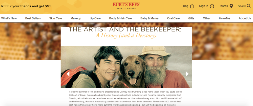 Burt’s Bees Visual Storytelling Example