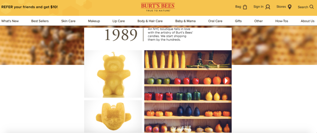 Burt’s Bees Visual Storytelling Example 2