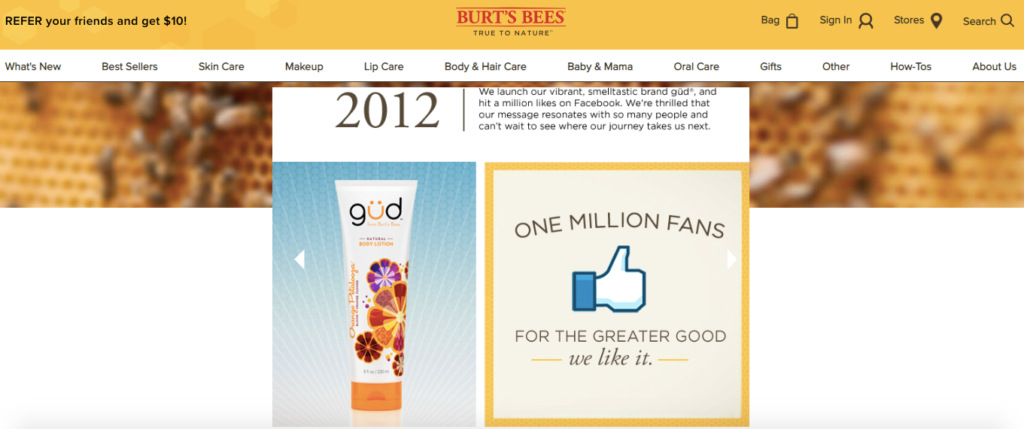 Burt’s Bees Visual Storytelling Example 4