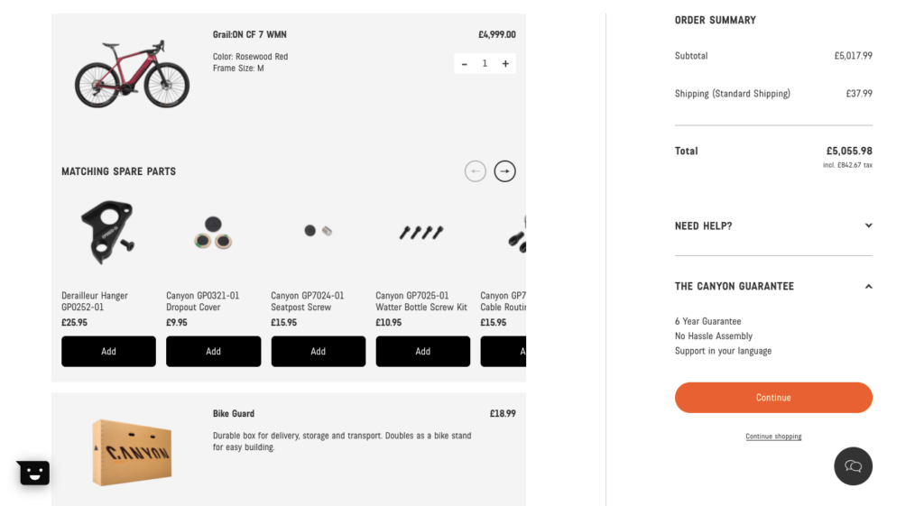 Canyon Checkout Page