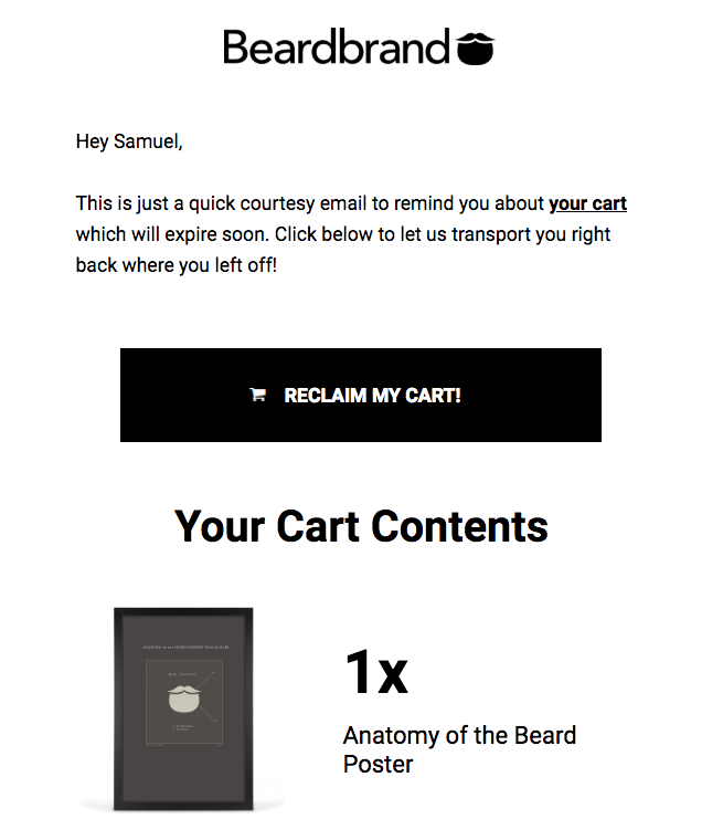 Cart Recovery Email for Poster