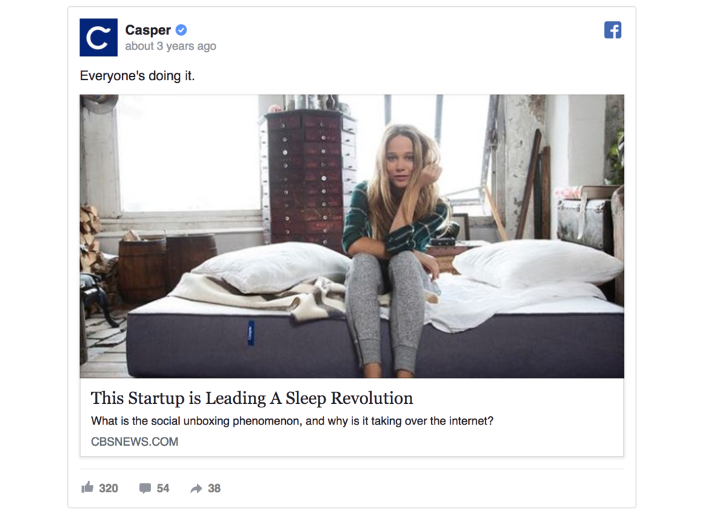 Casper Facebook Ad