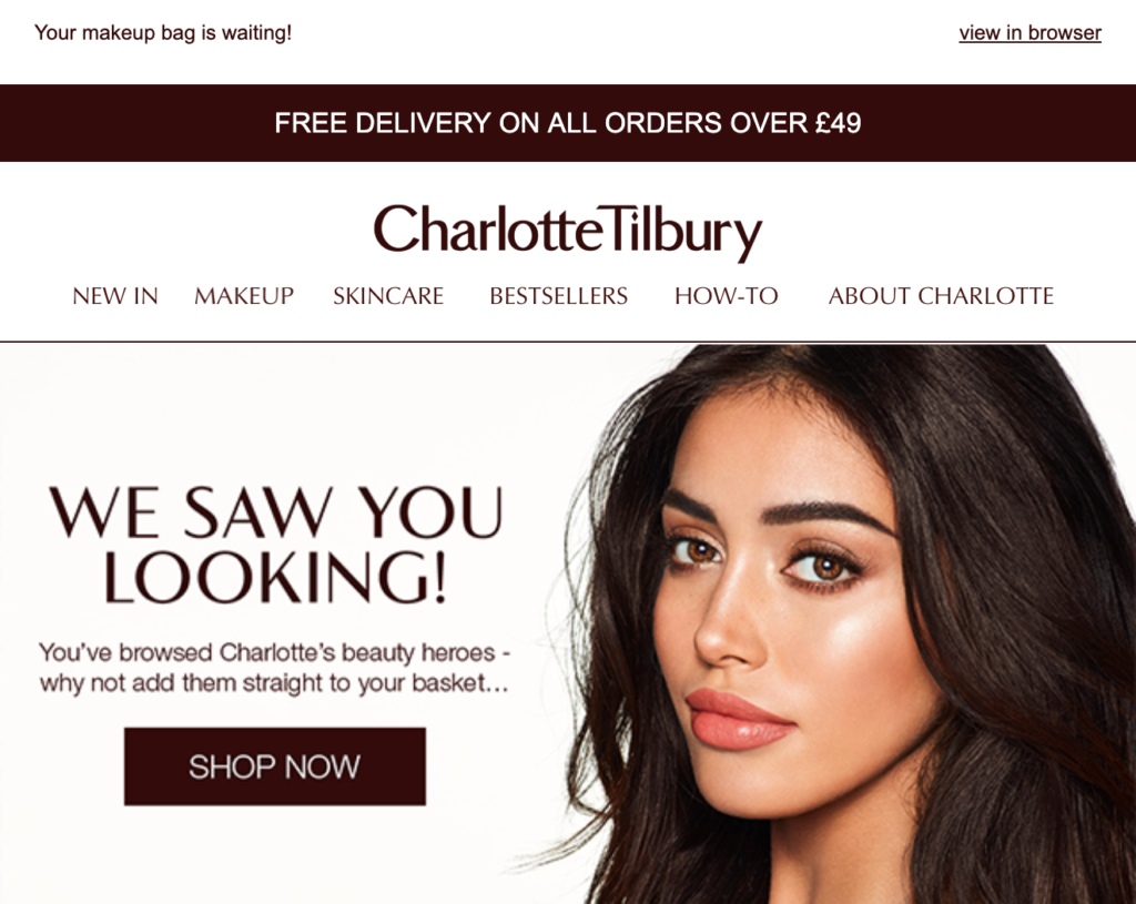 Charlotte Tilbury Email Example
