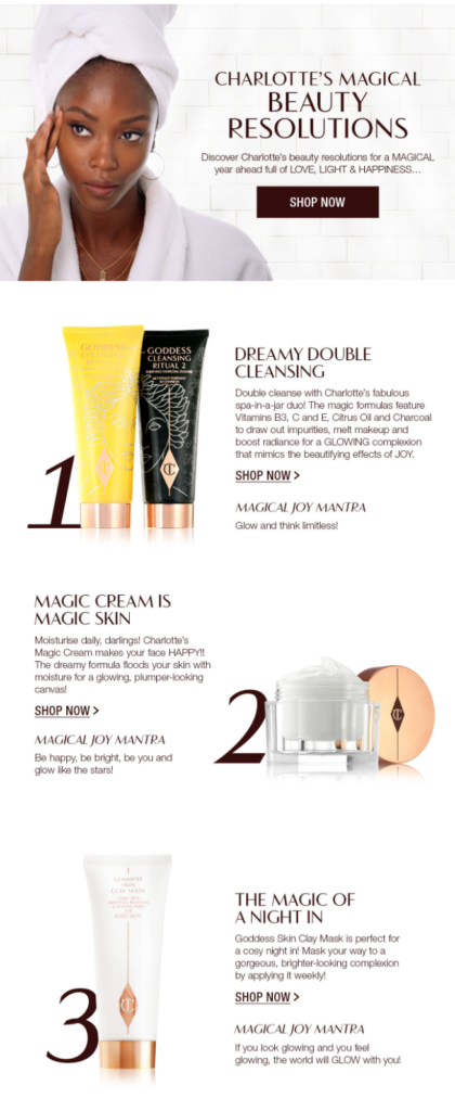 Charlotte Tilbury Holiday Email