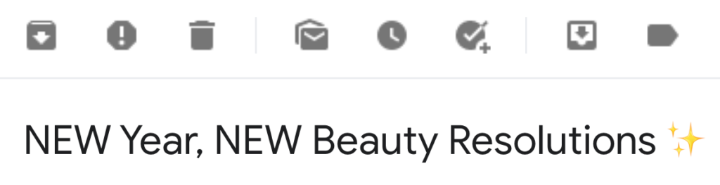 Charlotte Tilbury Holiday Subject Line