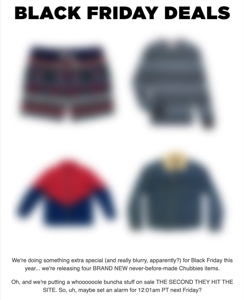 Chubbies Black Friday Email 2