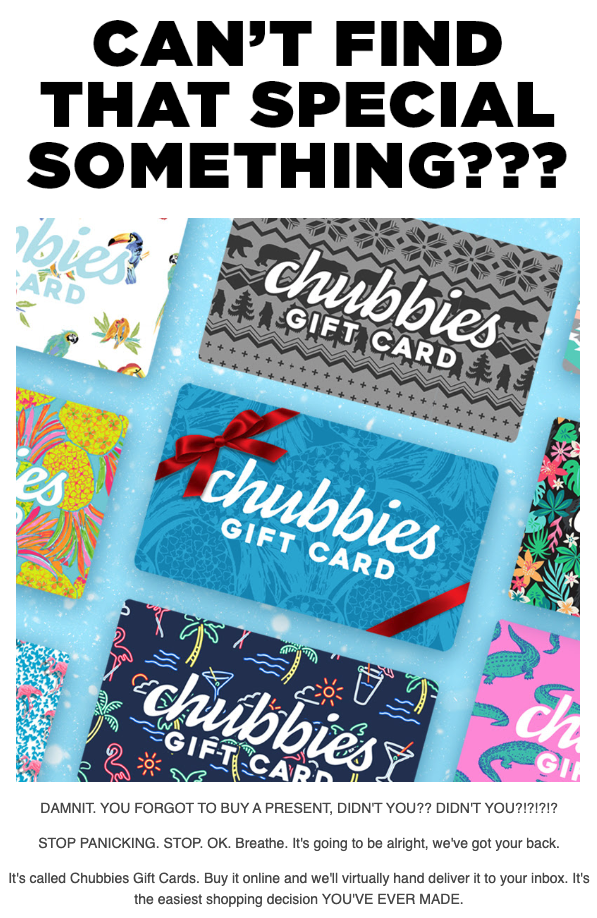 Chubbies Seasonal Email