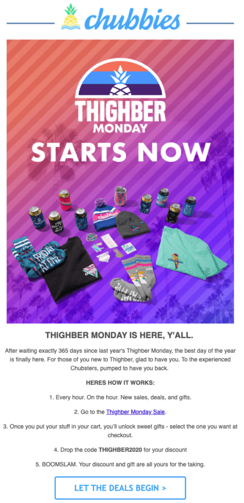 Chubbies Thighber Monday Email