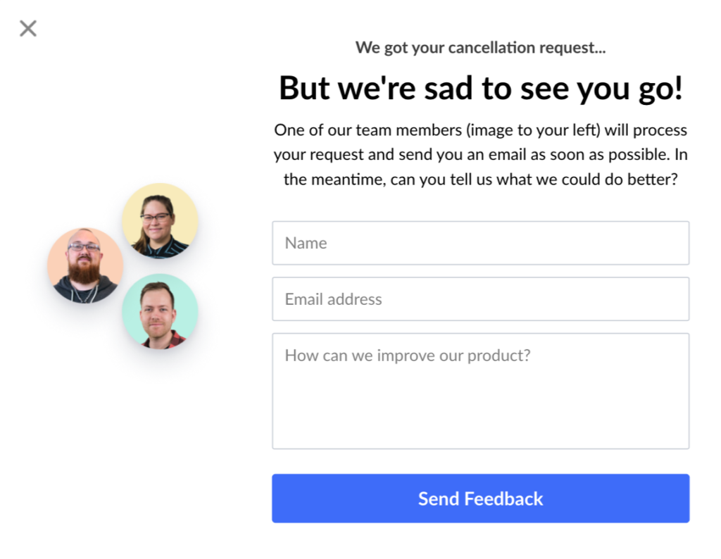 Churn Survey Popup