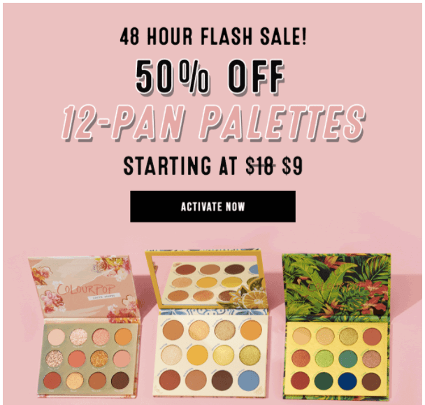 ColourPop Flash Sale Email