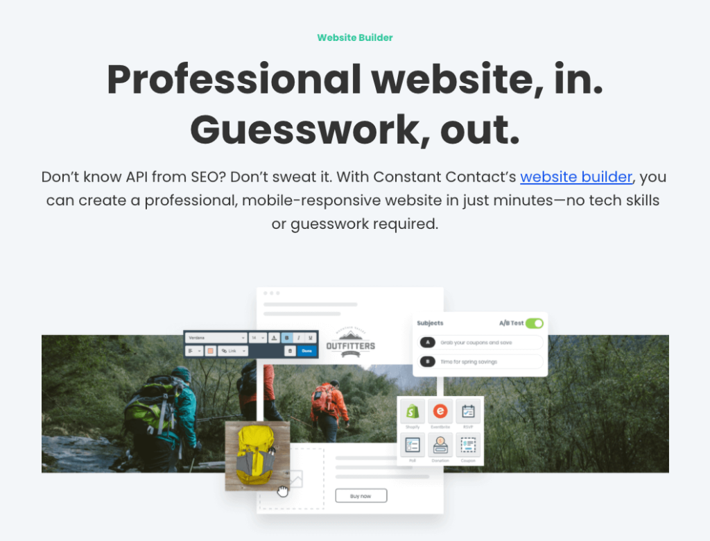 Constant Contact No-Code Website Builder