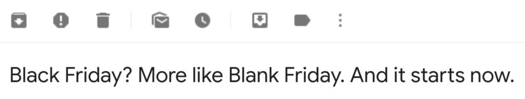 Cotton Bureau Black Friday Subject Line