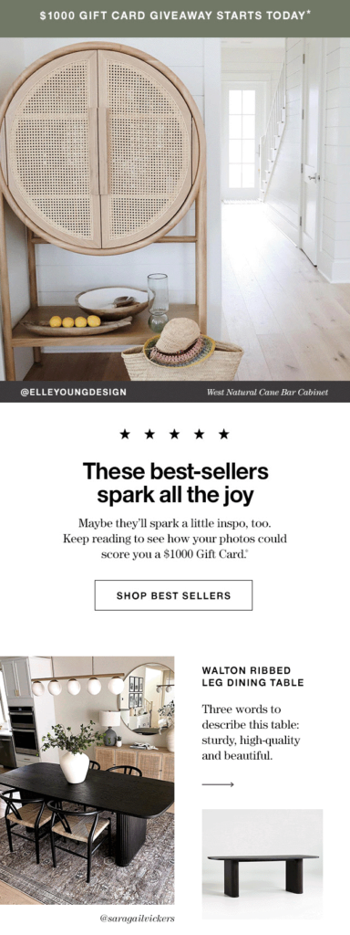 Crate _ Barrel Giveaway Email