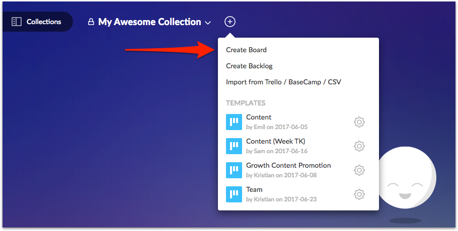 Create Board in Favro