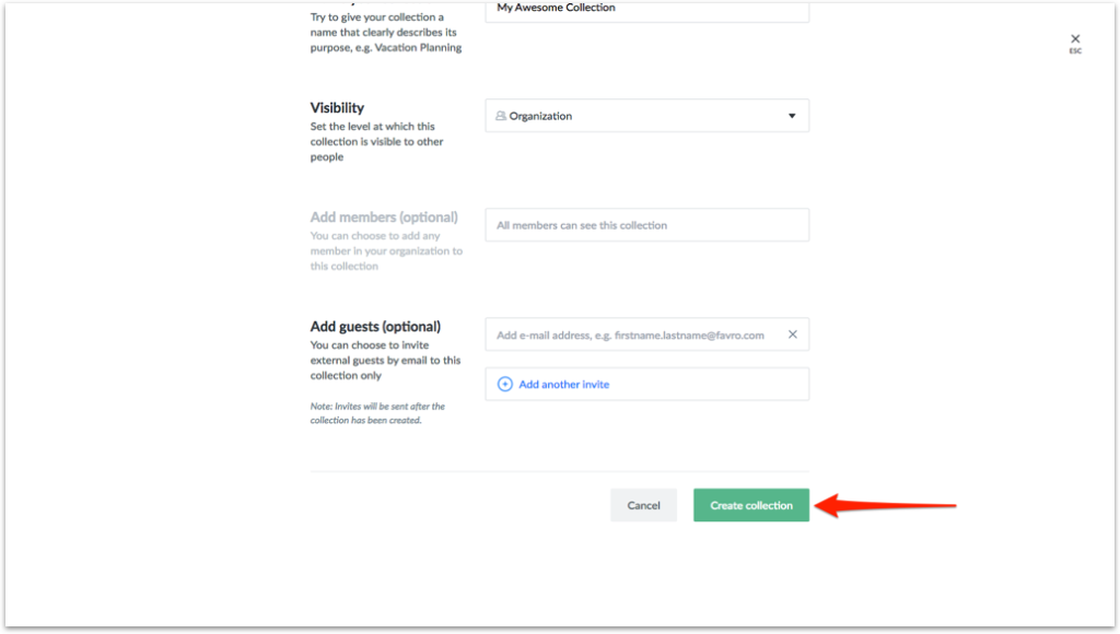 Create Collection in Favro 2