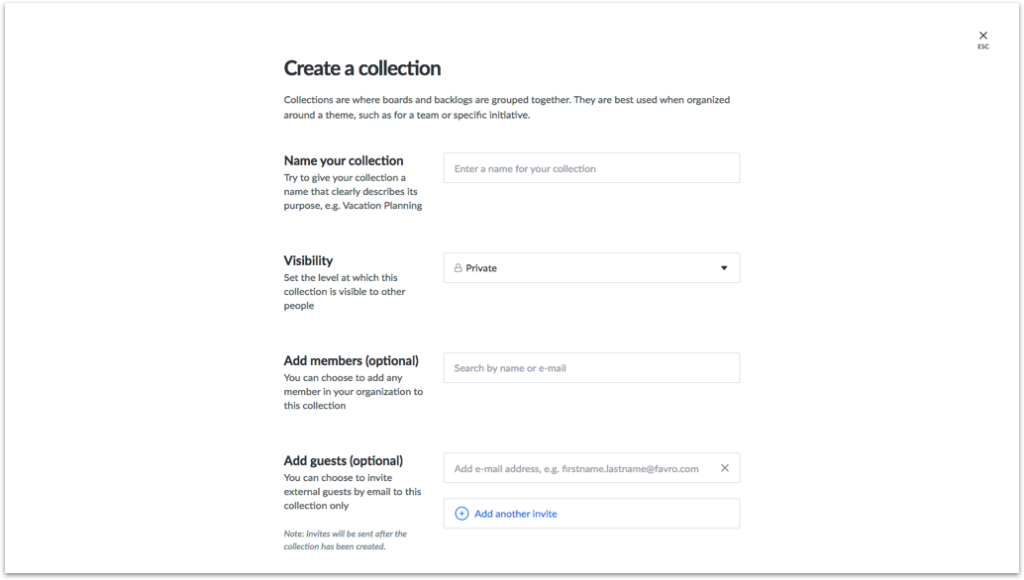 Create a Collection in Favro