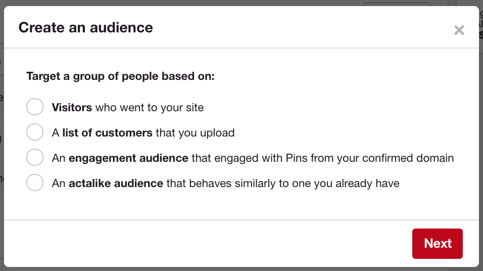 Create an Audience