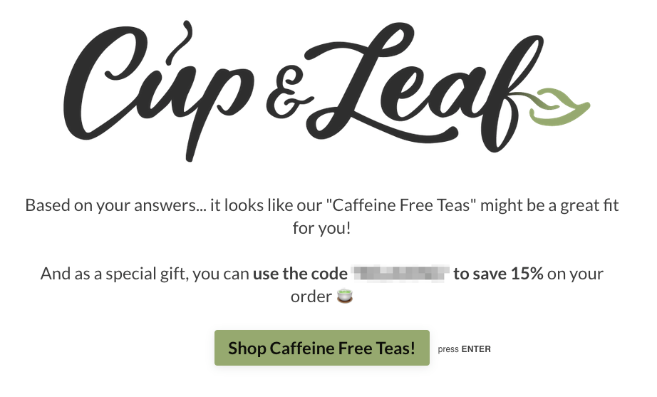 Cup and Leaf Lead Generation Quiz 3